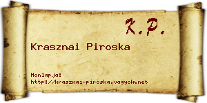 Krasznai Piroska névjegykártya